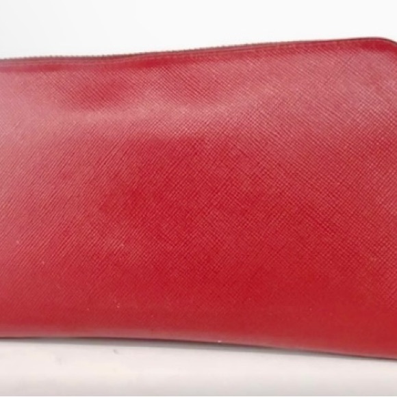 PRADA Host Pick Authentic red safiano leather long zip around Wallet with bow - Picture 9 of 17